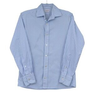 Hamilton Gingham Button Down Mens M Cotton Light Blue Shirt